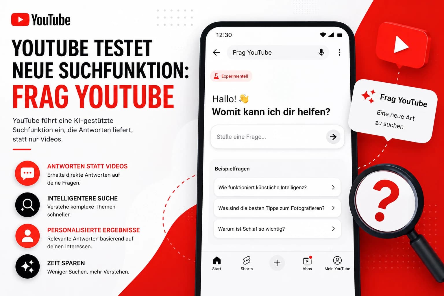 YouTube testet neue Suchfunktion, Frag YouTube