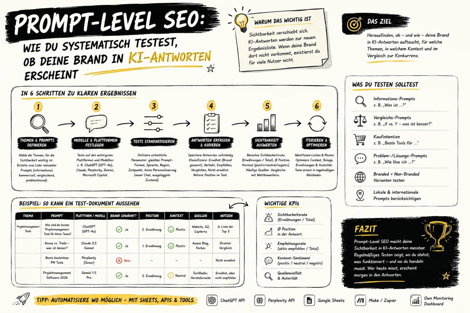 Prompt-Level SEO: Wie du systematisch testest ob deine Brand in KI-Antworten erscheint