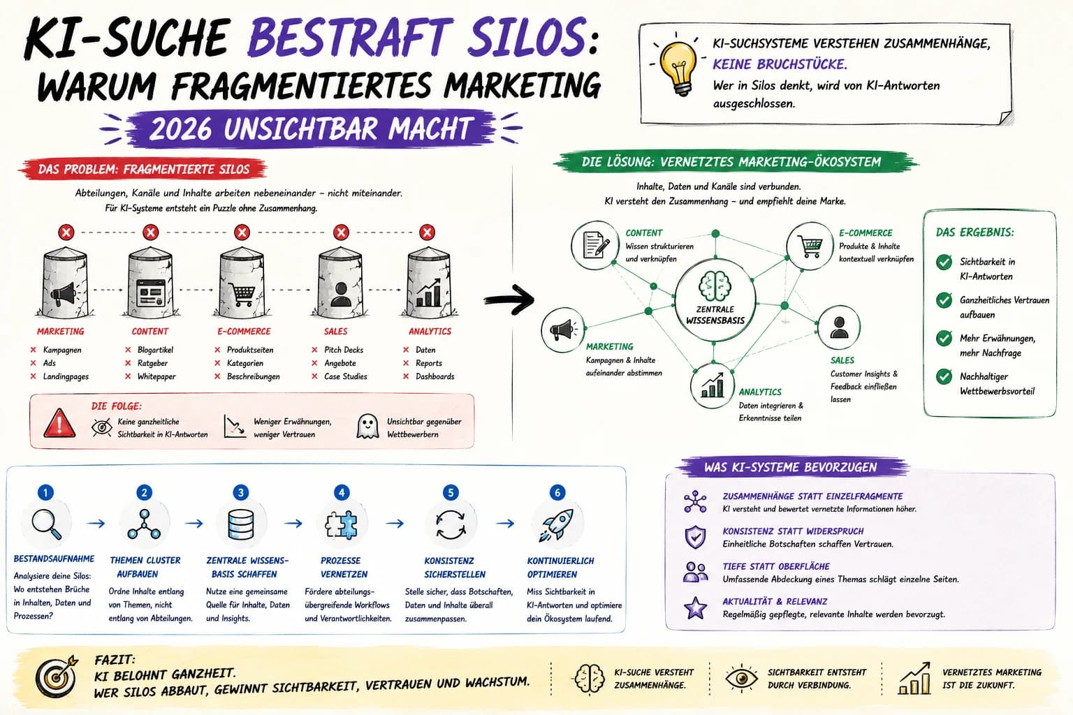 KI-Suche bestraft Silos: Warum fragmentiertes Marketing 2026 unsichtbar macht