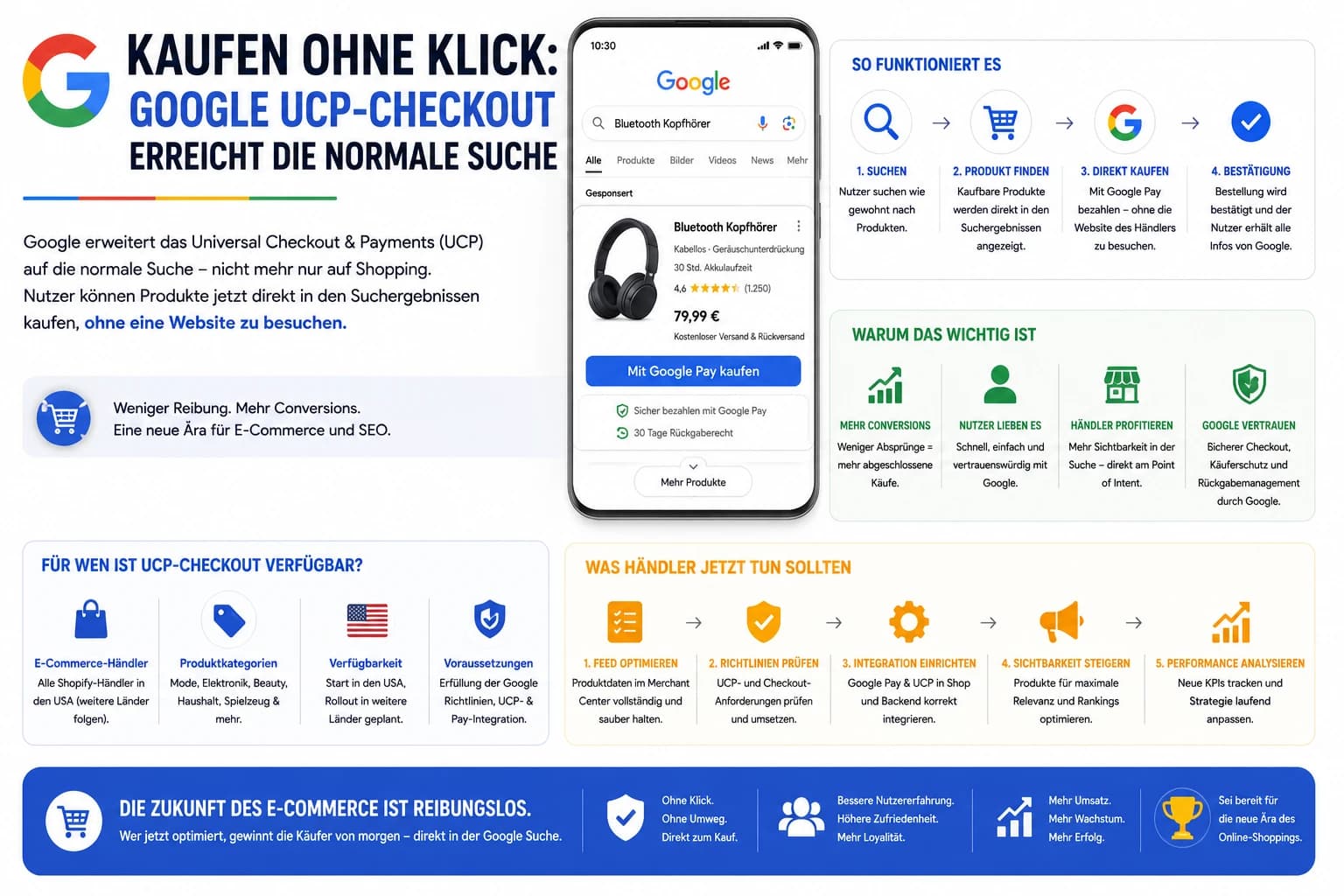 Kaufen ohne Klick: Google UCP-Checkout erreicht die normale Suche